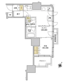 グレーシアフィット三軒茶屋【4階】の間取り