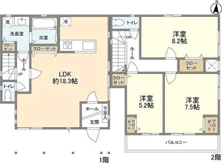 東京都目黒区碑文谷1【一戸建】の間取り