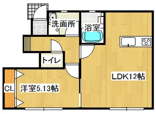 ラック庭瀬【1階】の間取り