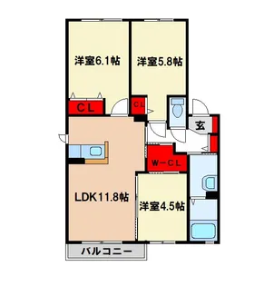 シャーメゾン和F【1階】の間取り