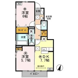 グレース天花【1階】の間取り