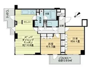東京都目黒区目黒2【マンション】の間取り