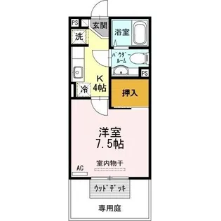 鹿児島県姶良市東餅田【アパート】の間取り