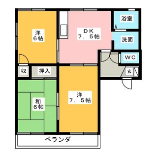 イーリス駒来【1階】の間取り