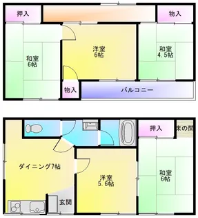 大阪府八尾市刑部4【一戸建】の間取り