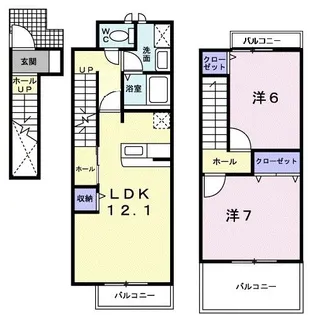 イーストアルカディア【2階】の間取り