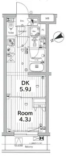 メイクス若松河田【3階】の間取り