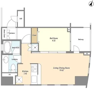エムジー目黒駅前【4階】の間取り