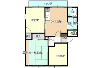 プラムハイツB【1階】の間取り