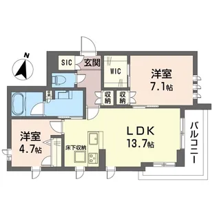 グランウェーブ湘南【1階】の間取り