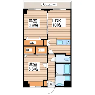 レジデンス宮城野テラス【4階】の間取り