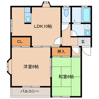 キャッスルスガヤ【2階】の間取り