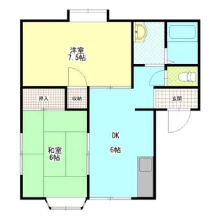 グリーンイーバ三竹【1階】の間取り