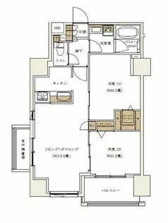 キュロコ日本橋【6階】の間取り