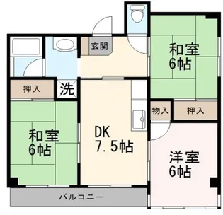 ロイヤルコート中道【2階】の間取り