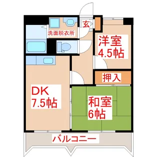 サンハイツ笹貫【3階】の間取り