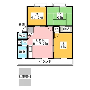 サンシティ赤坂C棟【1階】の間取り