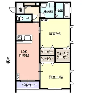 センザンM NORTH【2階】の間取り