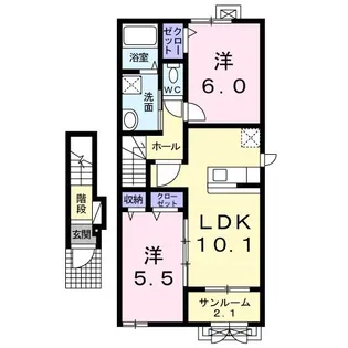 メゾンドアイリスC【2階】の間取り