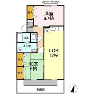 セジュール川路【1階】の間取り