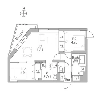 GranDuo千歳船橋7【2階】の間取り