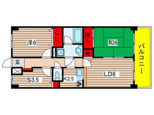 ライフ ステ-ジ 桜【6階】の間取り