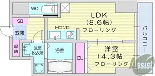 プランドビル本町2【9階】の間取り