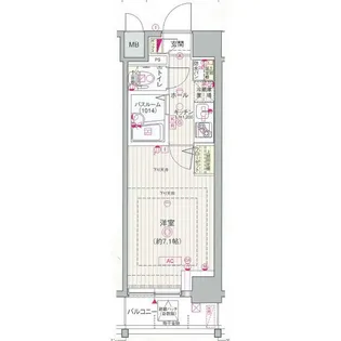 エステムコートKomagome六義園【7階】の間取り