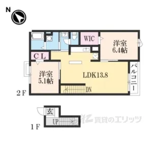グランドヒル弐番館【4階】の間取り