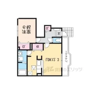 ウッドベース古城【1階】の間取り