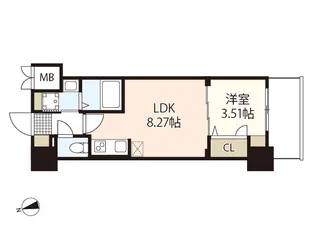 S-RESIDENCE観音公園aloria【8階】の間取り