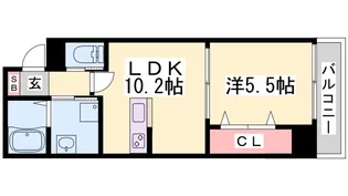 ウィングコート小松【5階】の間取り
