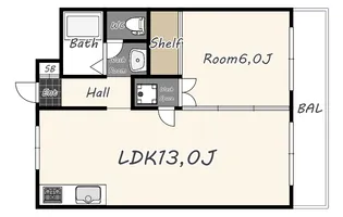 緑地ハイツ【3階】の間取り