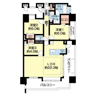 アクタス籠町グランミライ【11階】の間取り