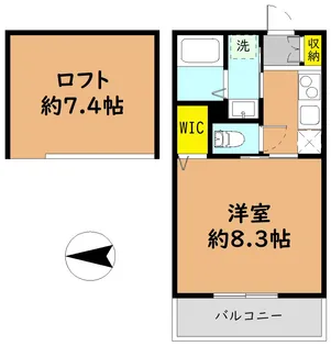 エムズコート新石切【2階】の間取り