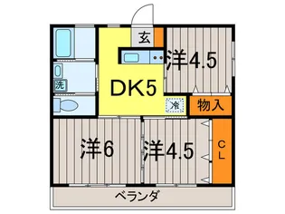 ニュ-メロ-マンション【5階】の間取り