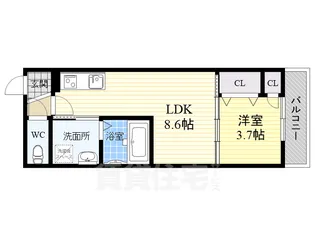 オルフェアメゾン南加賀屋【2階】の間取り