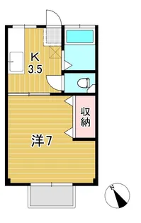 リベール鮎川【1階】の間取り