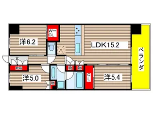 サングランデ ザレジデンス千葉【6階】の間取り
