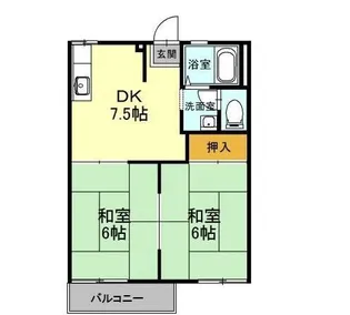 ファミールコーポ高屋7【2階】の間取り