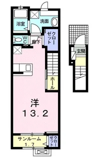 グランカーサドゥ【2階】の間取り