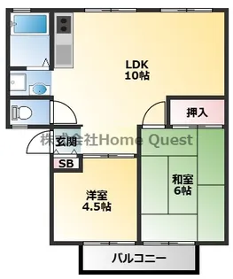 ハイツウィンディア【1階】の間取り