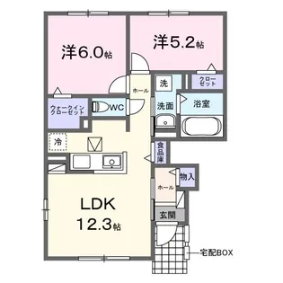 リノ メリアI【1階】の間取り