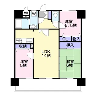 クレスト福間駅前【10階】の間取り