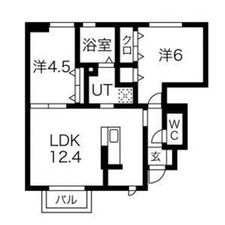 セジュール加佐A棟【1階】の間取り