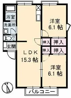 サングリーン太田 A棟【2階】の間取り
