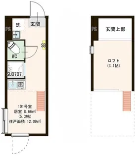 ハーモニーテラス大島IV【1階】の間取り