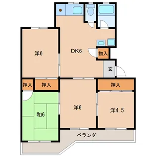 石堂ハイツ7号棟【2階】の間取り