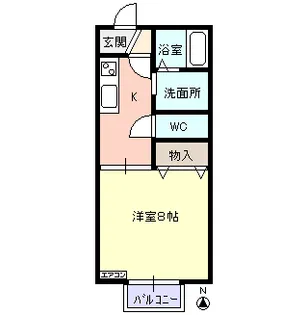 カーサ クレールA棟【2階】の間取り