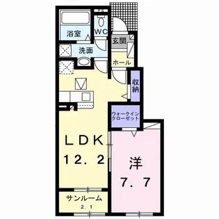 シエロガーデン柏崎A【1階】の間取り